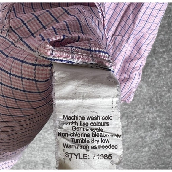 J Crew 100s 2-Ply Cotton Button Down Shirt Mens Large Pink Plaid Long Sleeve - Picture 4 of 16